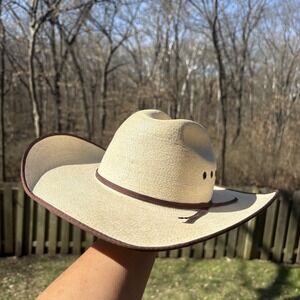 Atwood Western Hat 5X Ivory Straw Hereford Low Crown Long Oval Men Cowboy Mexico